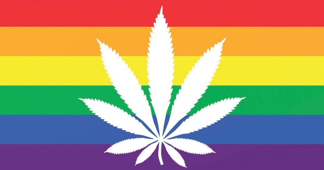Rainbow Flag with Cannabis leaf