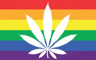 Rainbow Flag with Cannabis leaf