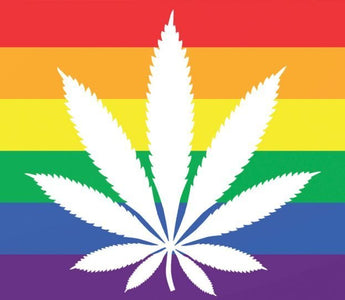 Rainbow Flag with Cannabis leaf